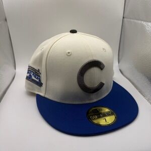 New Era 59FIFTY Chicago Cubs Wrigley Field 100 Years Fitted Hat 7 Chrome Royal